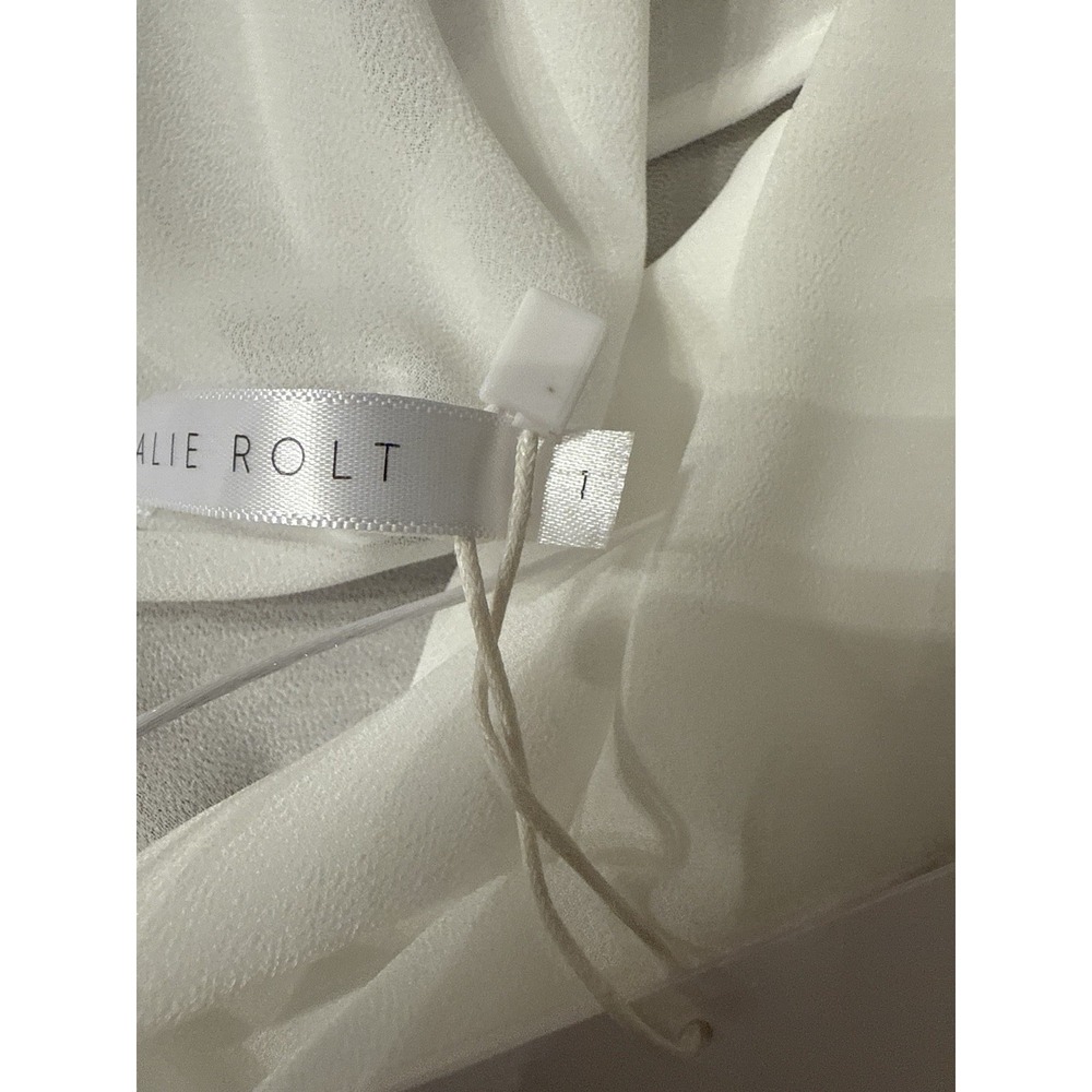 NWT Natalie Rolt Emily Gown White Size 1 (US Size 4) sheer - Picture 8 of 12